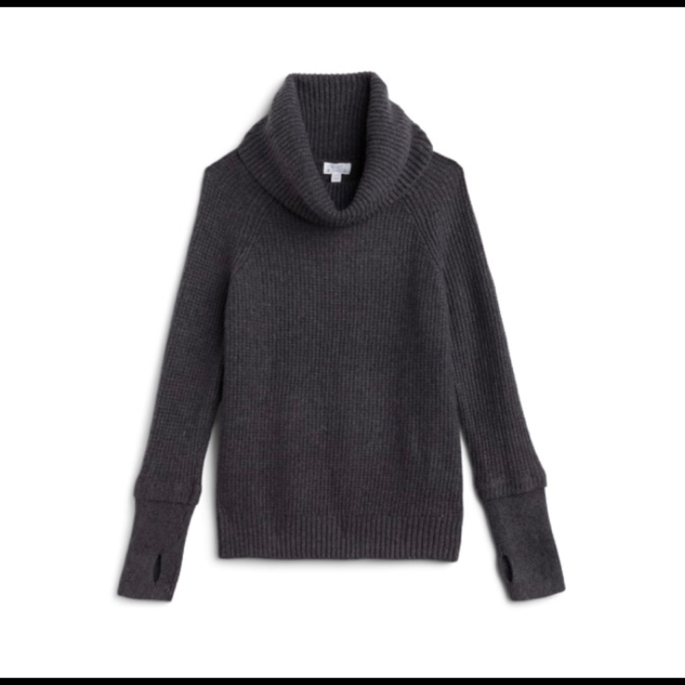 Market & Spruce Charcoal Cowl Neck Sweater